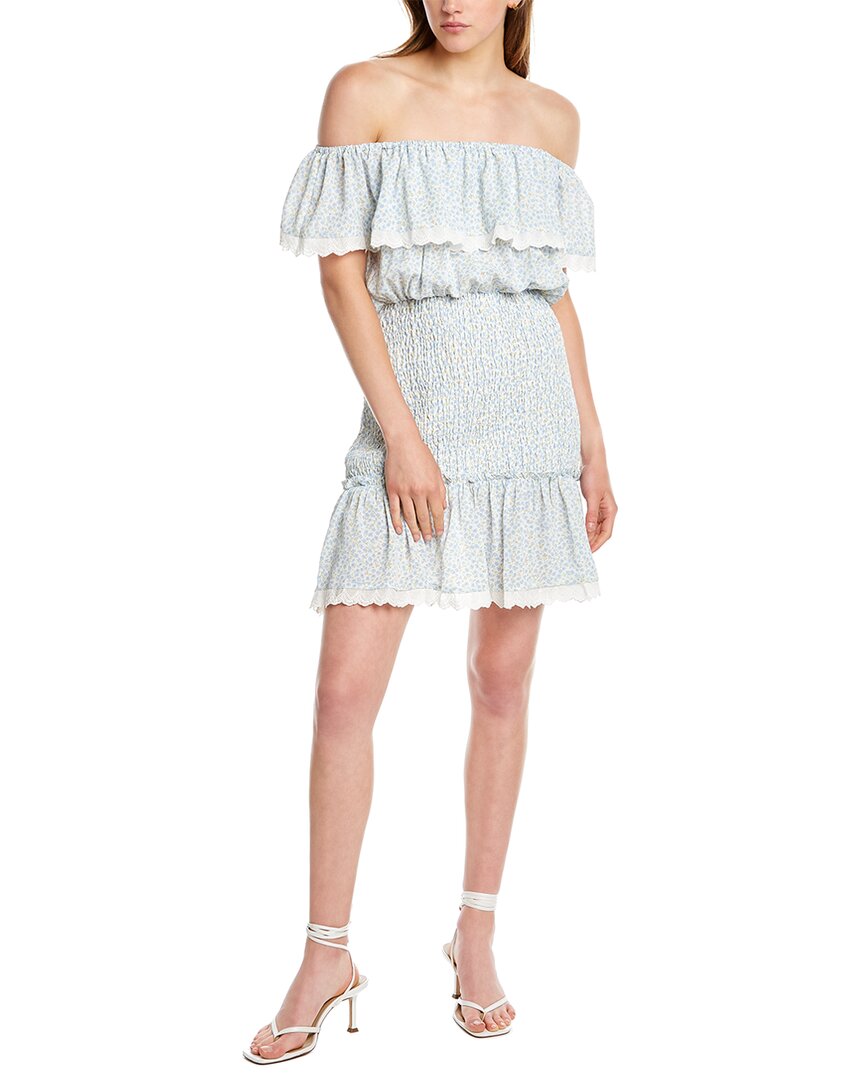 Stellah Smocked Mini Dress Blue