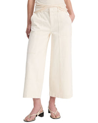 Vince Mid Rise Utility Crop Wide Pant White