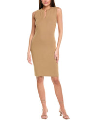 St. John Solid Stretch Knit Sweaterdress Brown Multi