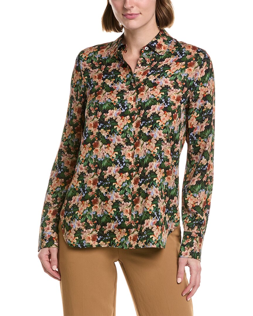 Vince Slim Fit Silk-Blend Blouser Regular 0 (XS) Black