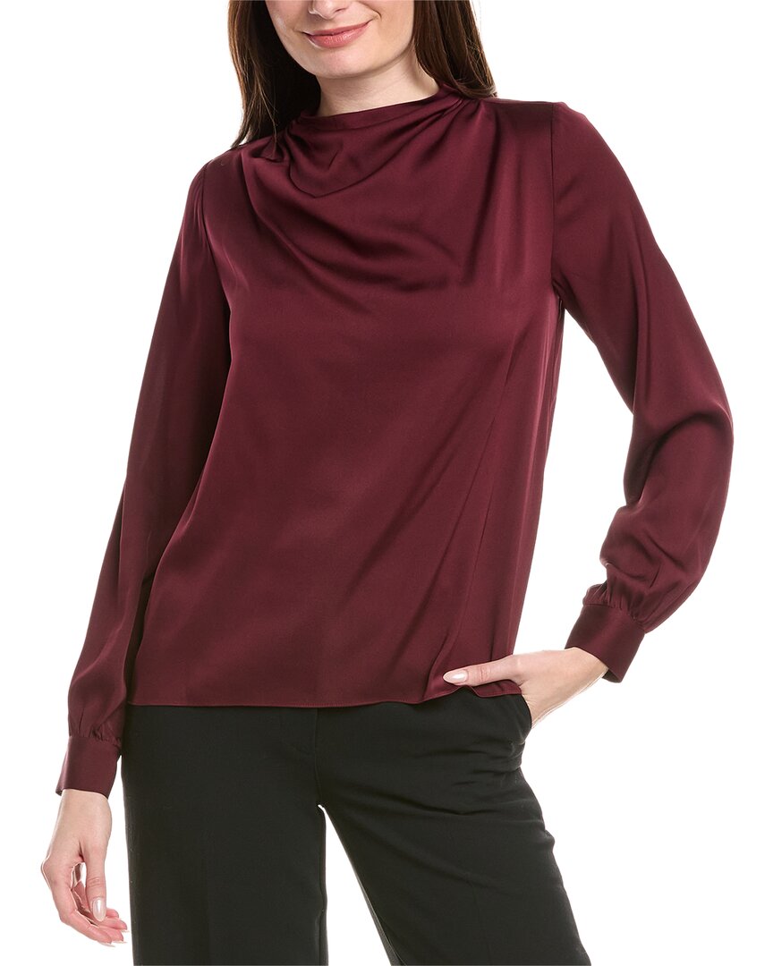 Elie Tahari High Neck Cowl Silk-Blend Top