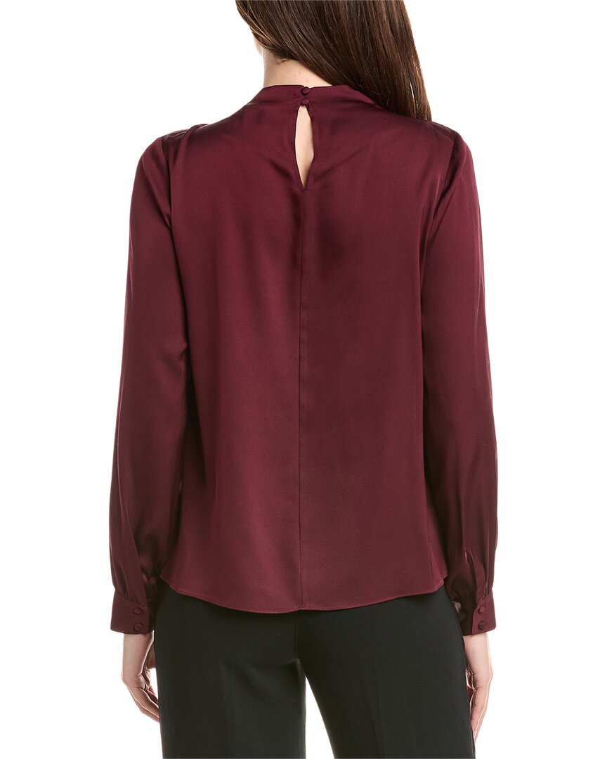 Elie Tahari High Neck Cowl Silk-Blend Top