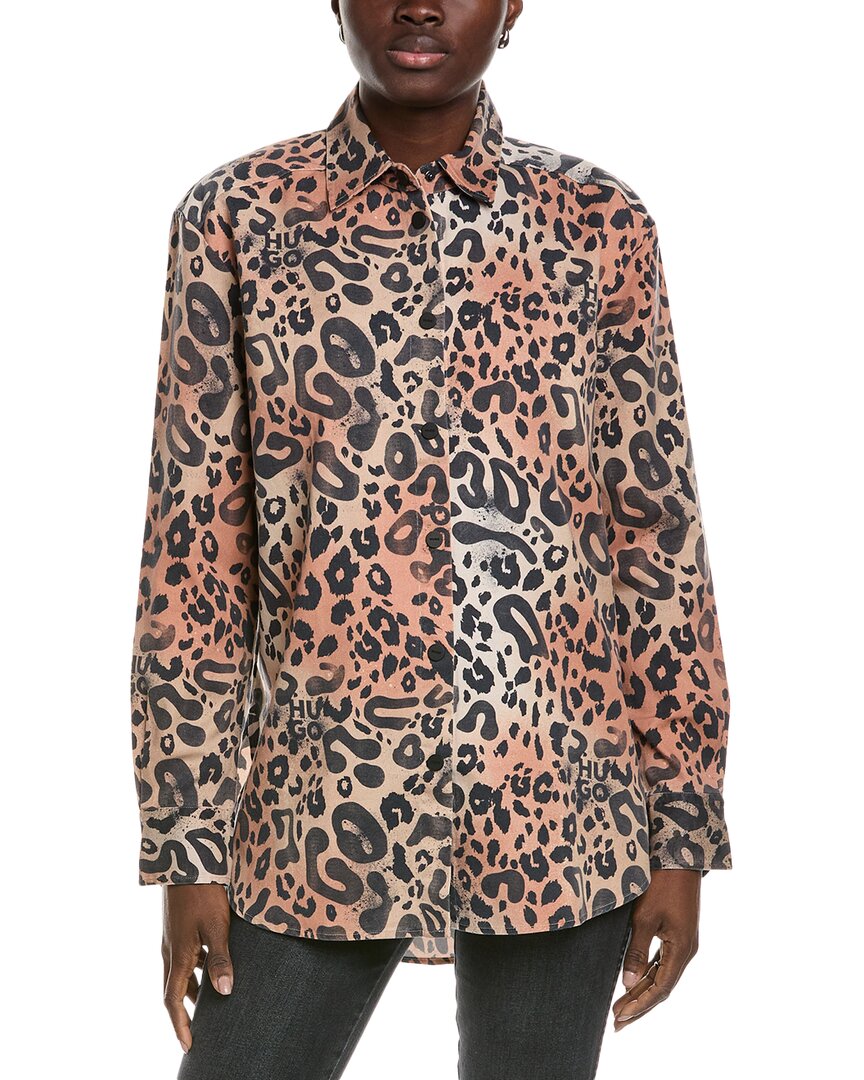 Hugo Hugo Boss The Boyfriend Shirt Brown Multi
