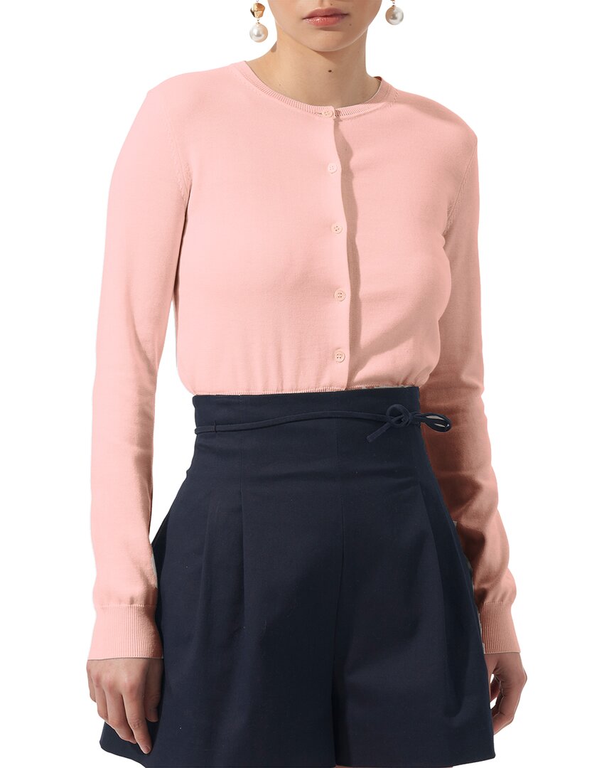 Carolina Herrera Silk-Blend Cardigan Regular 12 (L) Pink