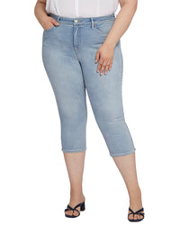 Nydj Plus Slim Straight Crop Charmed Jean Blue
