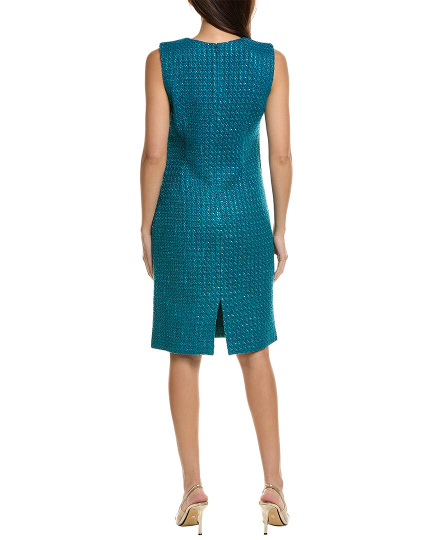 St. John Boucle Window Pane Wool-Blend Sheath Dress