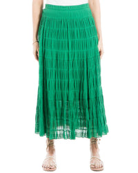 Max Studio Tiered Maxi Skirt Green