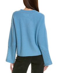 Design History Pointelle Sleeve Cashmere Sweater