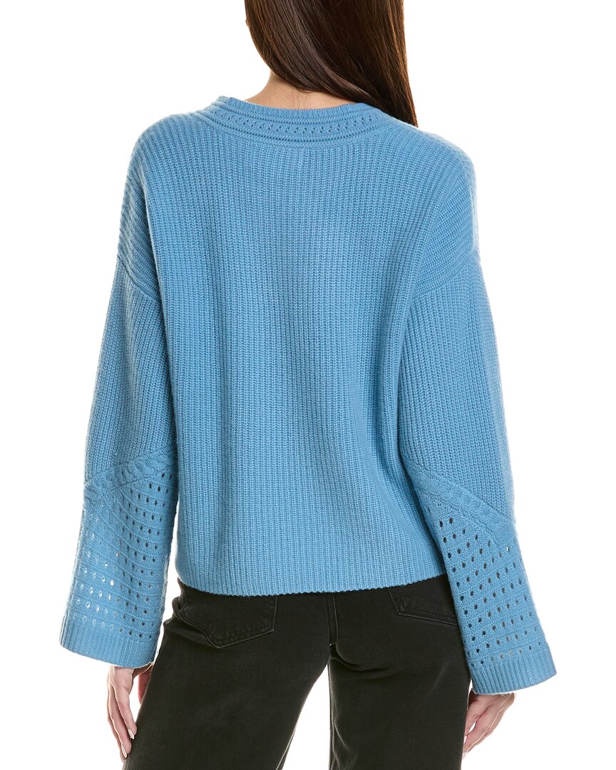 Design History Pointelle Sleeve Cashmere Sweater