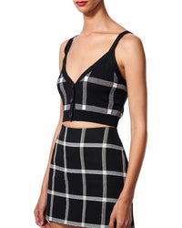 Carolina Herrera Button Front Knit Wool & Silk-Blend Cami Black