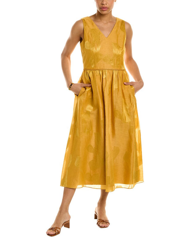 Lafayette 148 New York Lansing Linen & Silk-Blend Dress