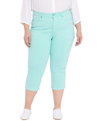 Nydj Plushr Thigh Shaper Straight Crop Jean Blue 28" Waist