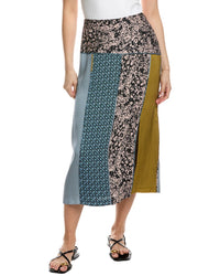 Derek Lam 10 Crosby Laverne Slit Front Midi Skirt Blue