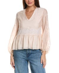3.1 Phillip Lim Blouson Sleeve Silk Top Pink