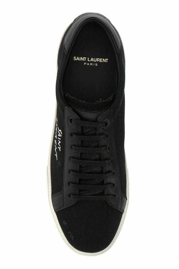 Saint Laurent Canvas & Leather Low Top Sneakers