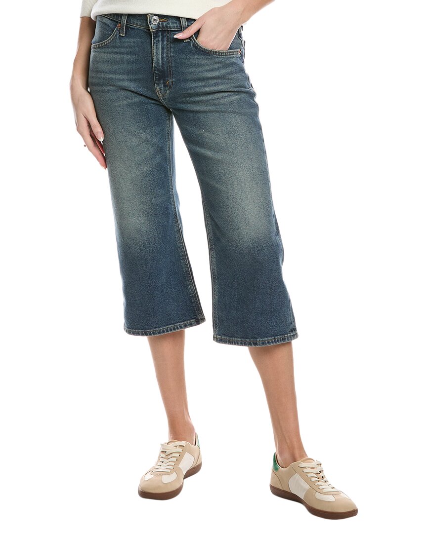 Re/Done Distress Super Crop Flare Jean Blue