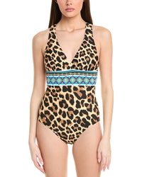 La Blanca Running Cross Back One-Piece Brown Multi