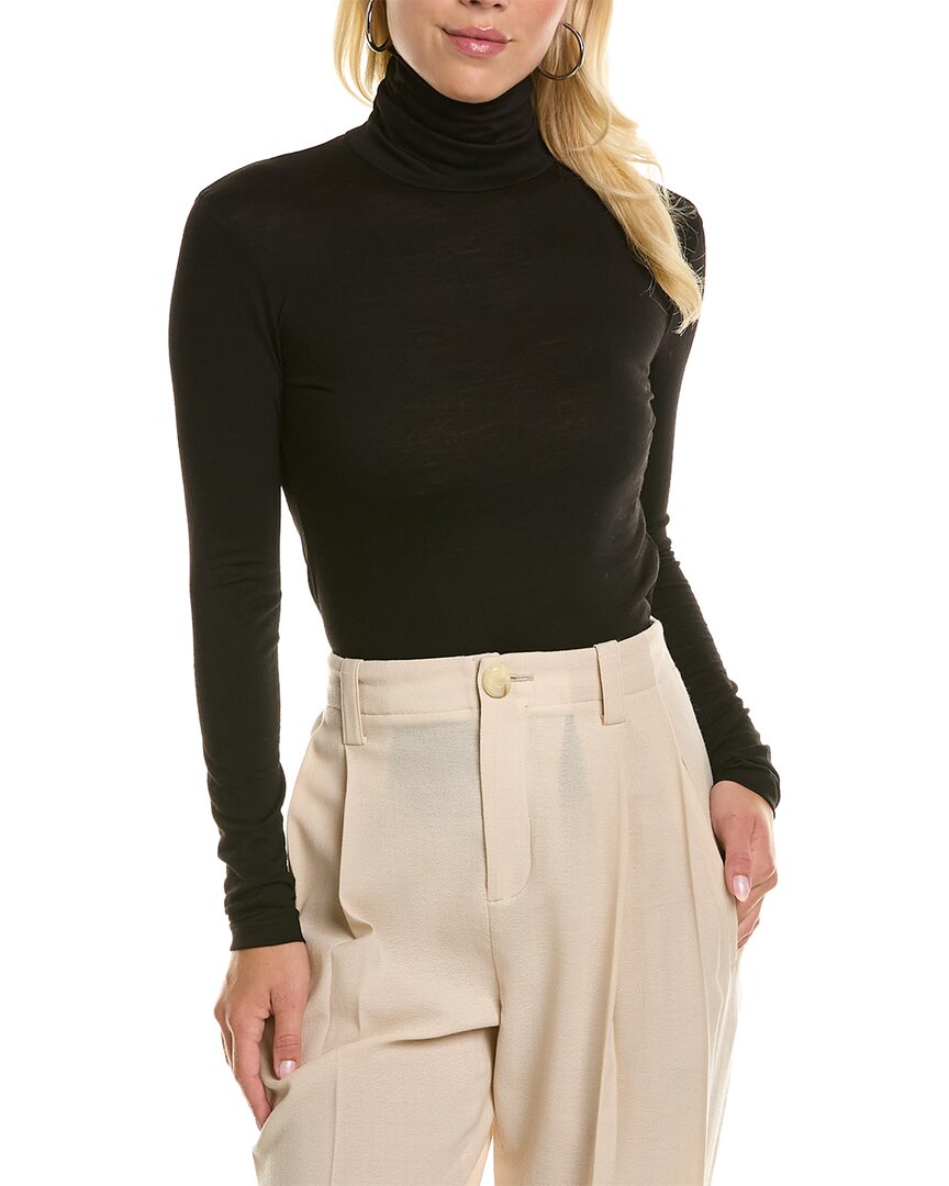 Max Mara Womens Ospite Wool Top, L, Black