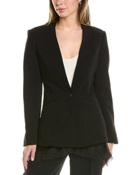 Simkhai Allie Crepe Combo Basque Jacket Black