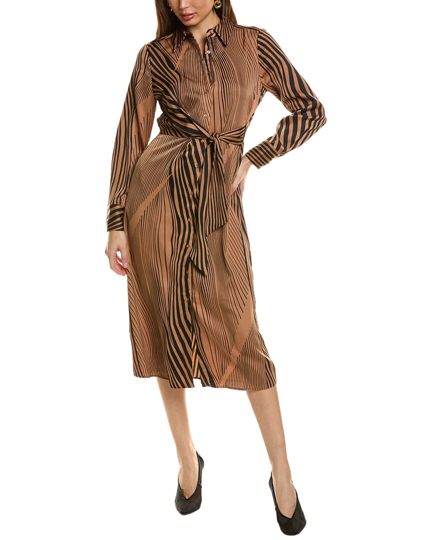 T Tahari Shirtdress Brown Multi