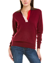 InCashmere Incashmere Colorblocked Cashmere Polo Shirt