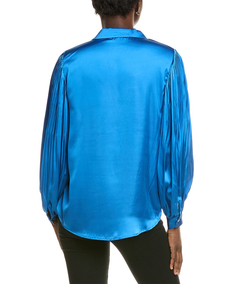 T Tahari Pleated Sleeve Blouse