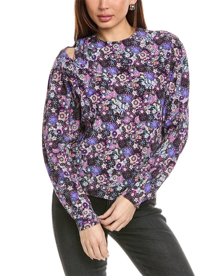 Isabel Marant E'toile Amba Babydoll Silk Blouse Blue