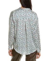 Fate Animal Print Satin Button-Down Shirt