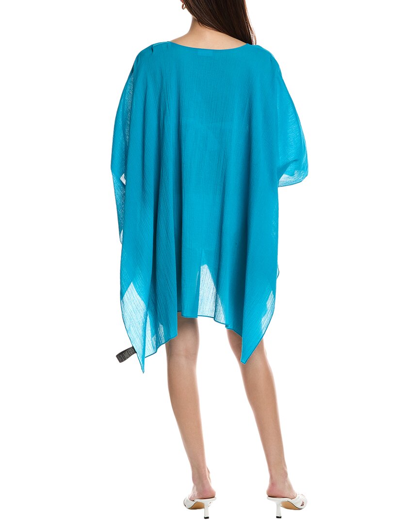 Natori Womens Gauze Caftan With Applique, O/S, Blue