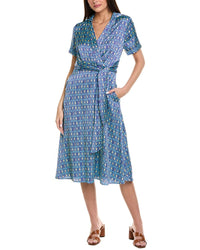 Tahari Asl Midi Dress Blue