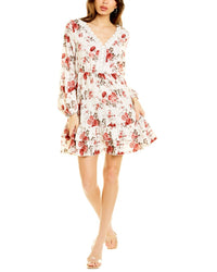 To My Lovers Womens Floral Lace Mini Dress, S, White