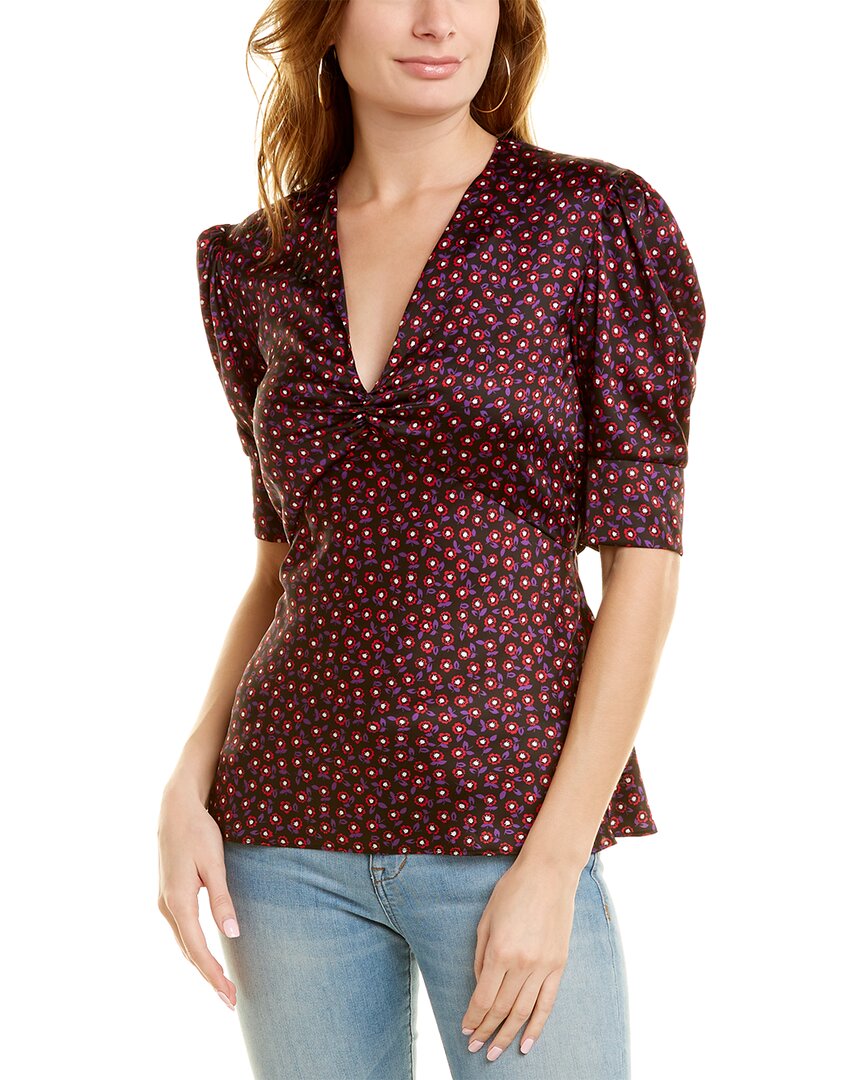 Paco Rabanne Puff Sleeve Top Red 34