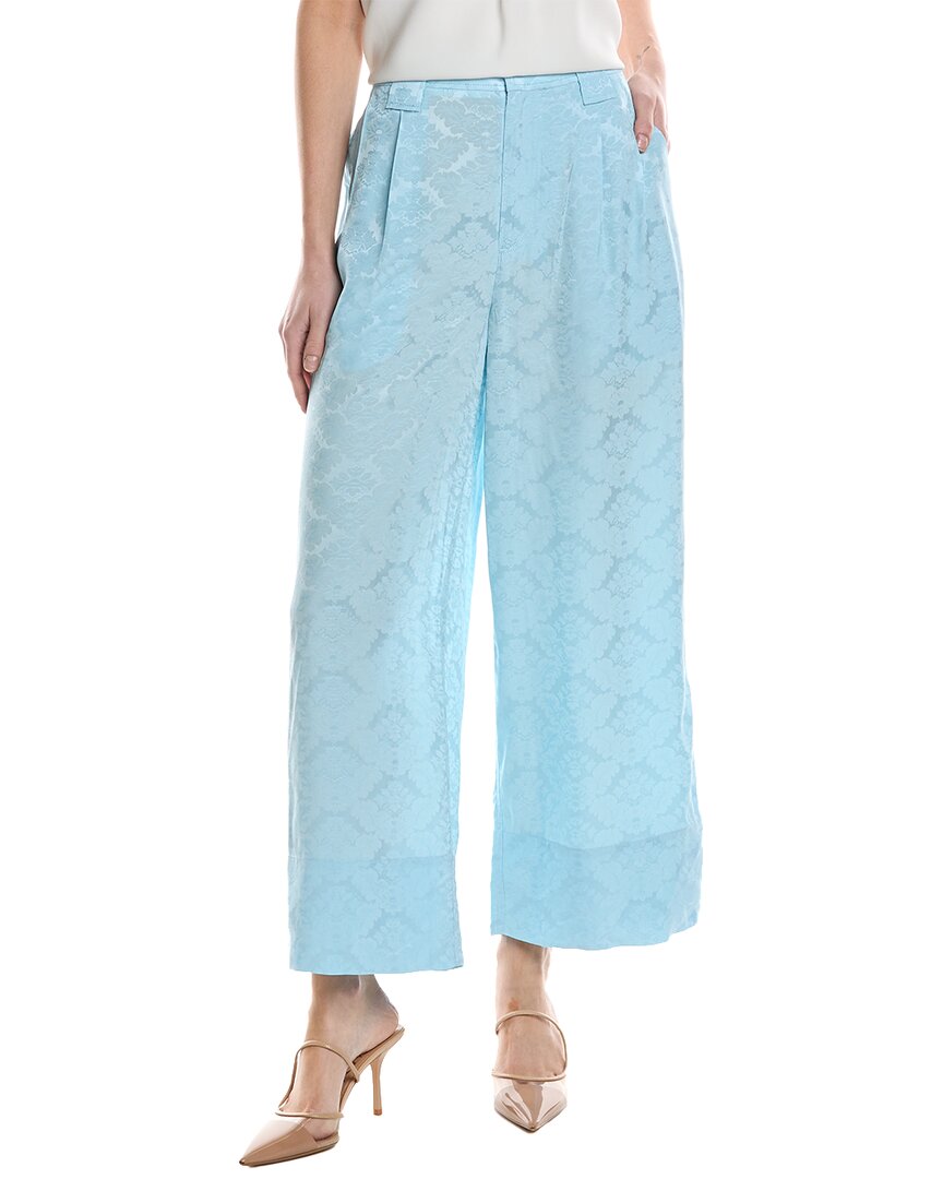 Ganni Jacquard Cropped Pant Blue 42