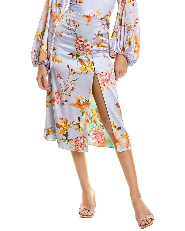 Adriana Iglesias Belle Garden Silk-Blend Pencil Skirt