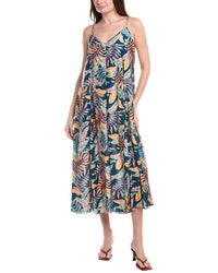 Monte And Lou Huahine Silk-Blend Sundress Blue