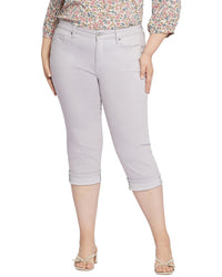 Nydj Plus Marilyn Pearl Grey Crop Jean Grey