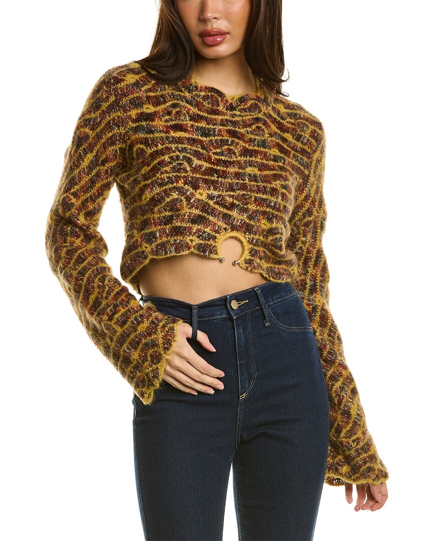 Sea Ny Skye Crochet Mohair & Wool-Blend Sweater Yellow