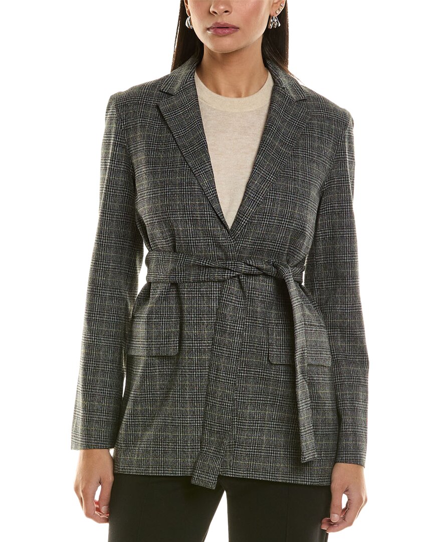 Proenza Schouler White Label Plaid Suiting Blazer Black