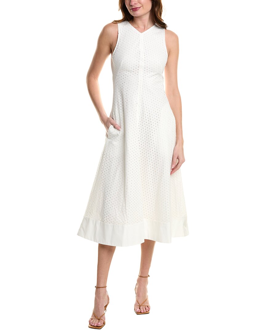 Proenza Schouler White Label Juno Eyelet Midi Dress White