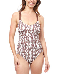 Profile By Gottex Iota Round Neck One-Piece Brown