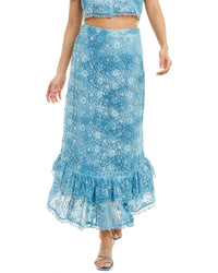 Loveshackfancy Jana Skirt Blue