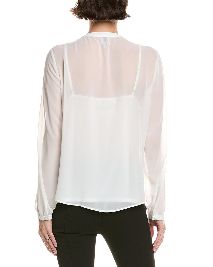 Anne Klein Ruffle Front Chiffon Blouse