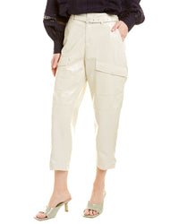 Ted Baker Vinala Barrel Leg Vinyl Trouser 3 White