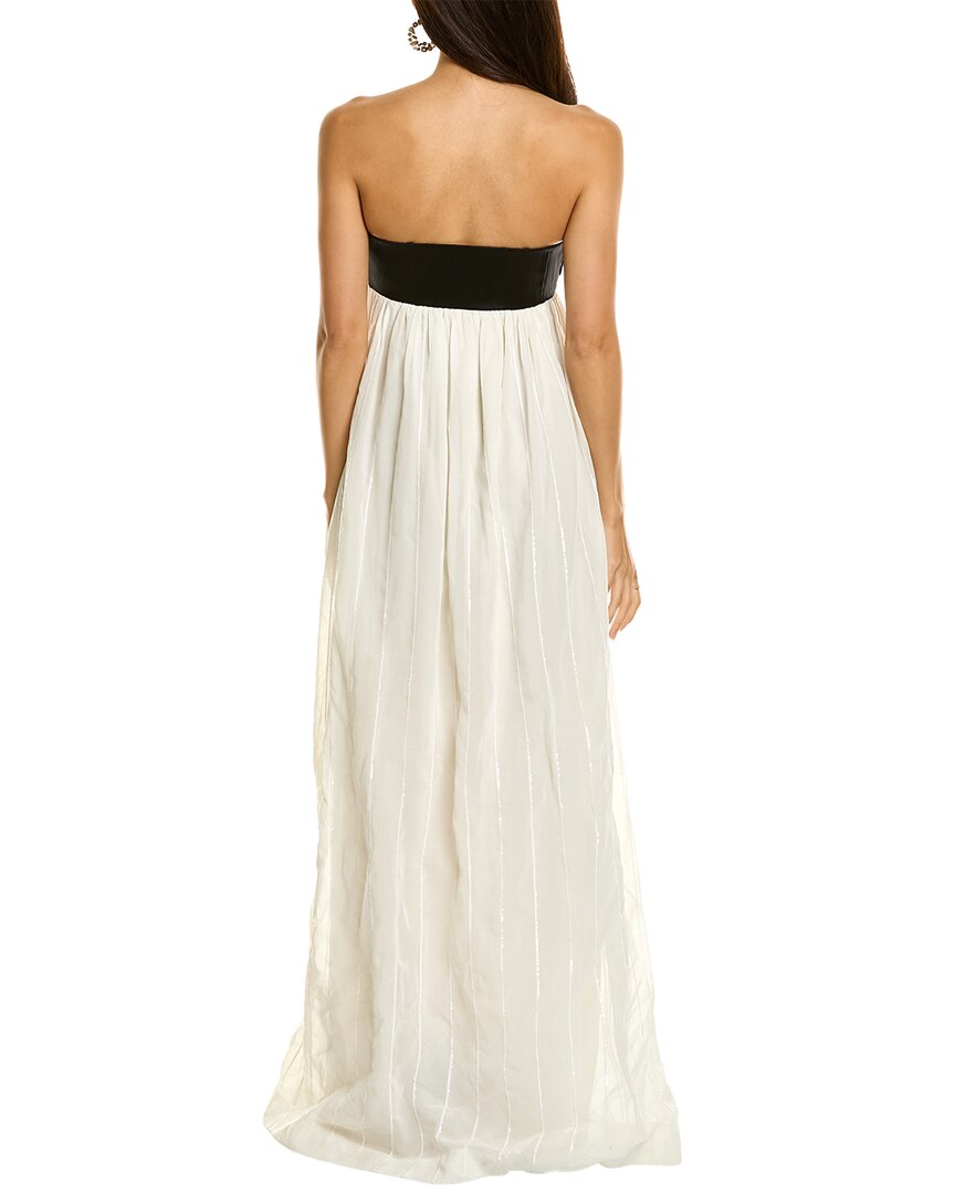 Brunello Cucinelli Strapless Silk-Blend Maxi Dress