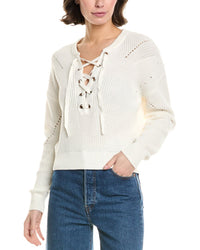 27 Miles Malibu Lace-Up Sweater White