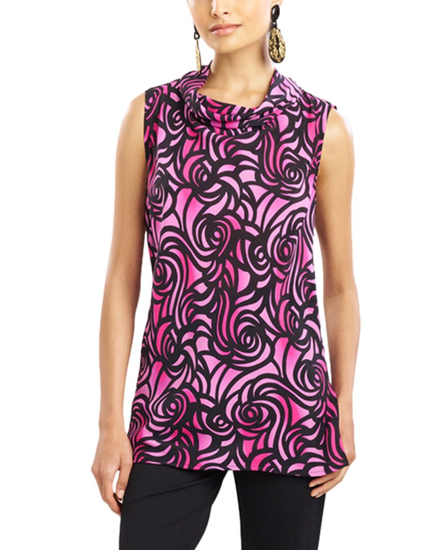 Natori Silk-Blend Scroll Top Pink