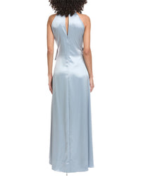 Toccin Jocelyn Tie- Front Silky Satin Maxi Dress