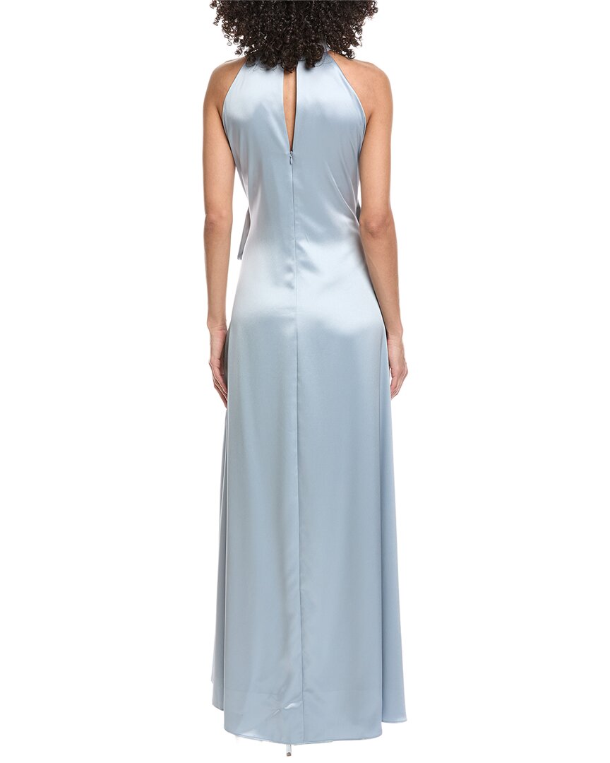 Toccin Jocelyn Tie- Front Silky Satin Maxi Dress