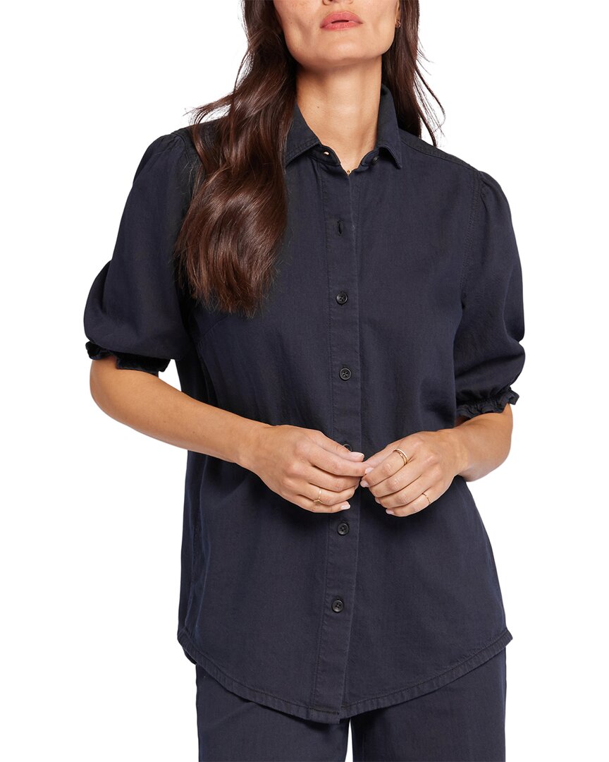 Nydj Smocked Sleeve Denim Shirt