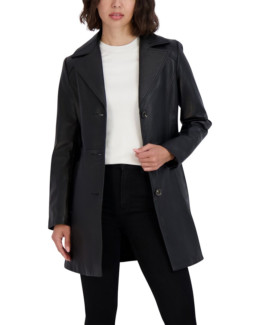 Tahari Nicole Leather Coat